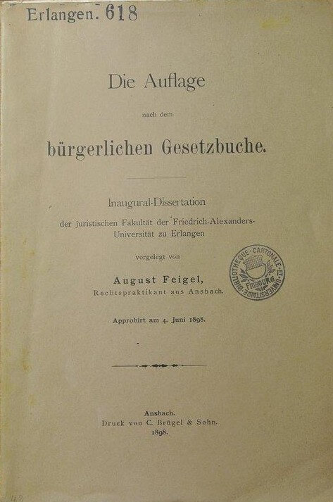 August F.W. Feigel Inauguraldissertation